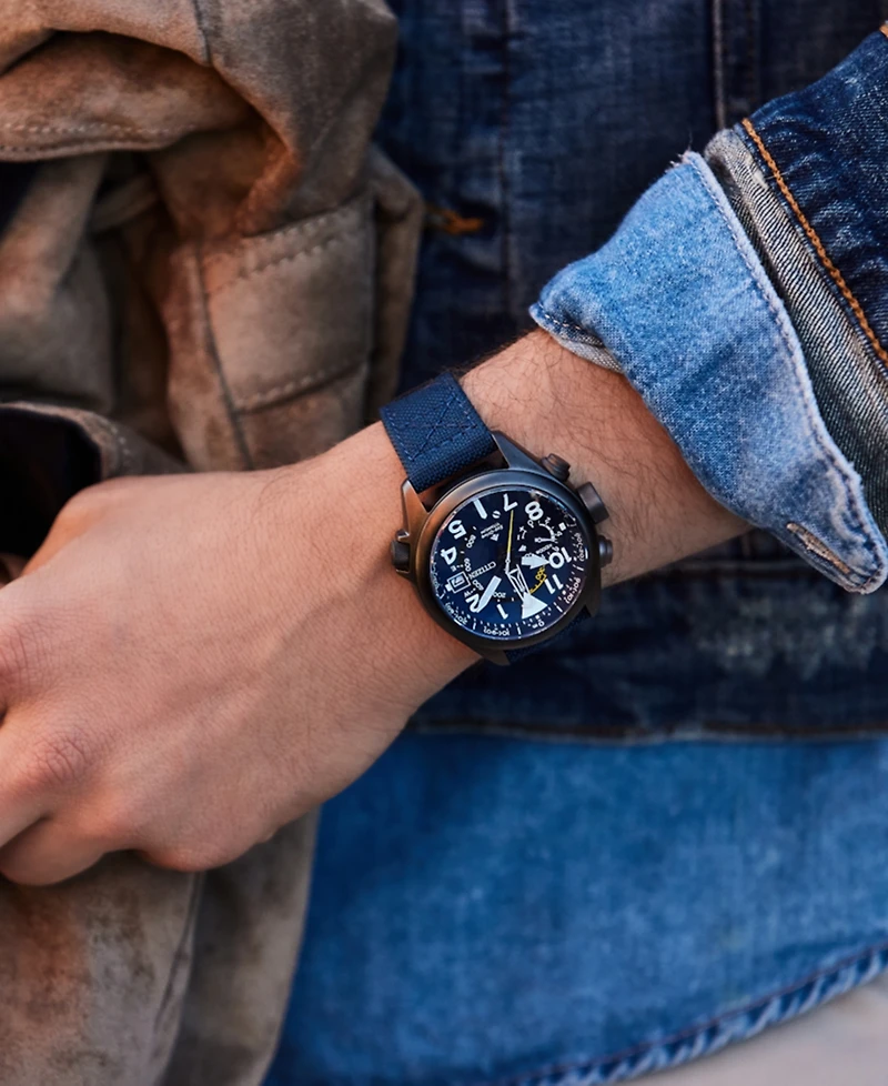 Citizen Men's Men's Promaster Land Eco-Drive Navy Nylon Strap Watch 47mm