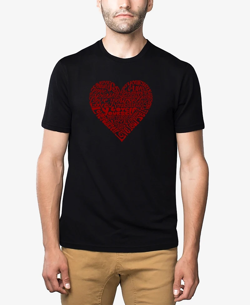 La Pop Art Men's Love Yourself Premium Blend Word T-shirt