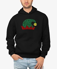 La Pop Art Men's Christmas Elf Hat Word Art Hooded Sweatshirt