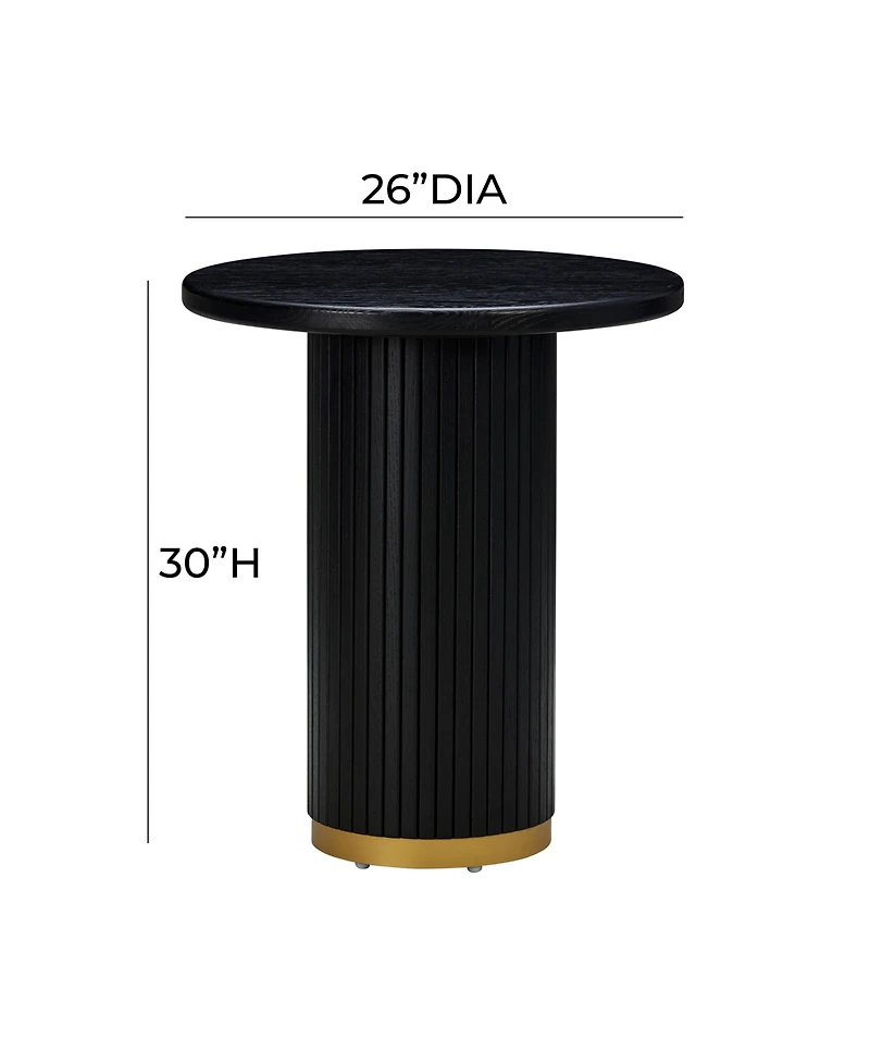 Tov Furniture 1 Piece Oak Brass Accent Entry Table
