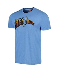 Men's and Women's Homage Light Blue Hey Dude Graphic Tri-Blend T-shirt