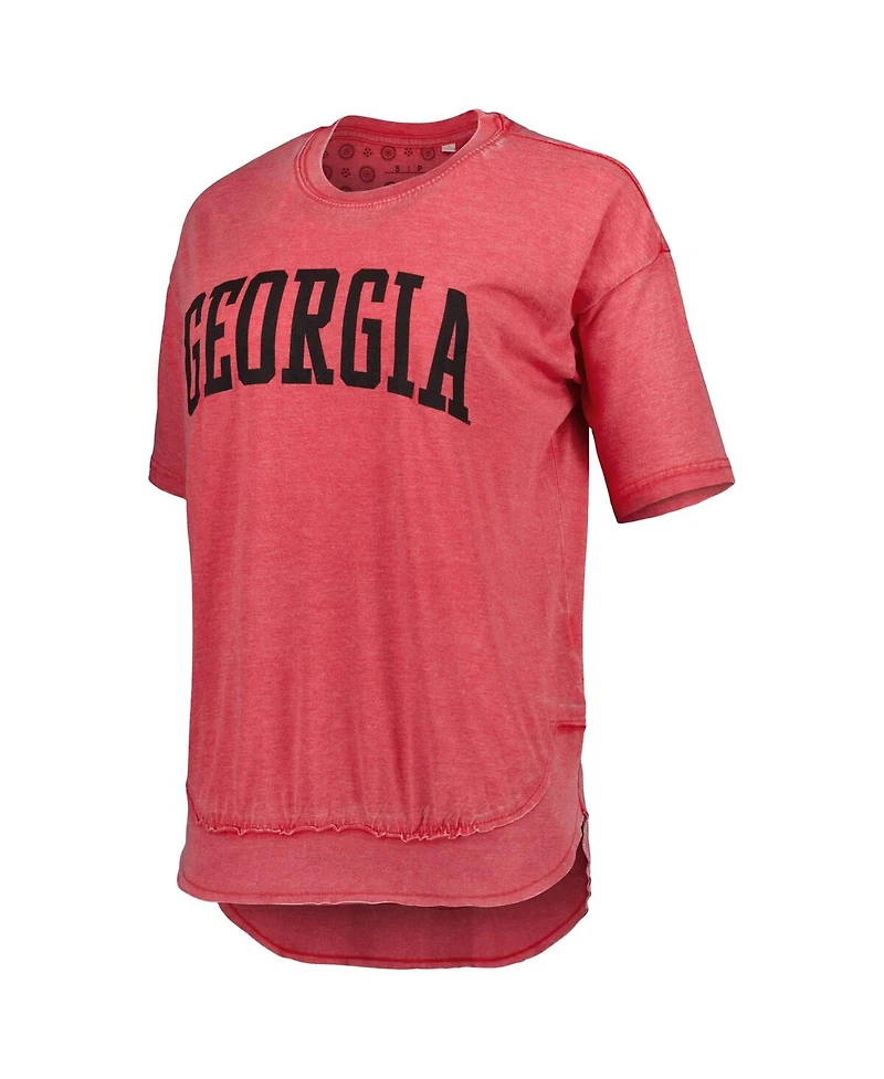 Women's Pressbox Red Georgia Bulldogs Arch Poncho T-shirt