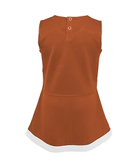 Big Girls Texas Orange, White Longhorns Cheer Captain Jumper Dress