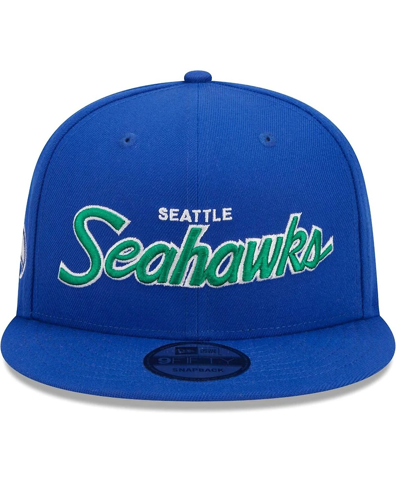 Men's New Era Royal Seattle Seahawks Main Script 9FIFTY Snapback Hat