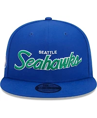 Men's New Era Royal Seattle Seahawks Main Script 9FIFTY Snapback Hat