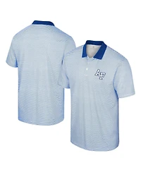 Men's Colosseum White, Royal Air Force Falcons Print Stripe Polo Shirt