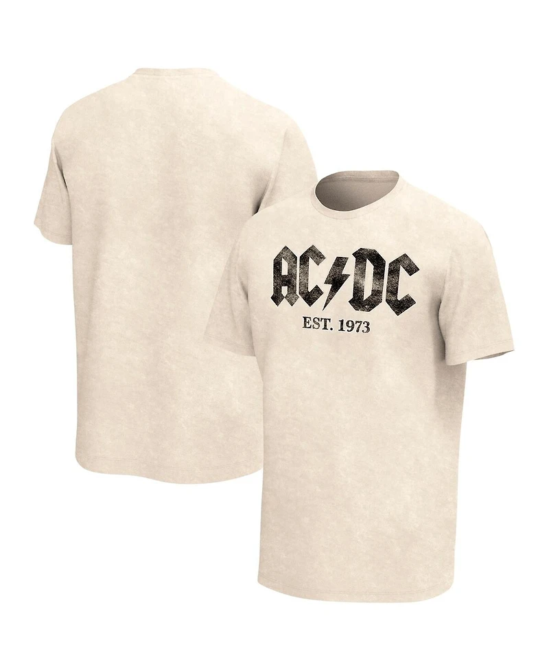 Men's Tan Ac, Dc Est. 1973 Washed Graphic T-shirt