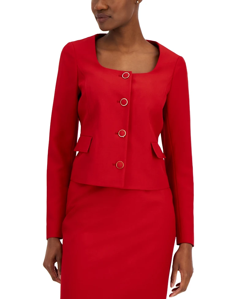 Nipon Boutique Women's Scoop-Neck Jacket & Pencil Skirt Suit