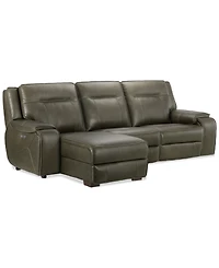 Closeout! Hansley 3-Pc Zero Gravity Leather Sofa with 2 Power Recliners and Chaise, Created for Macy's