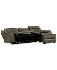 Closeout! Hansley 3-Pc Zero Gravity Leather Sofa with 2 Power Recliners and Chaise, Created for Macy's