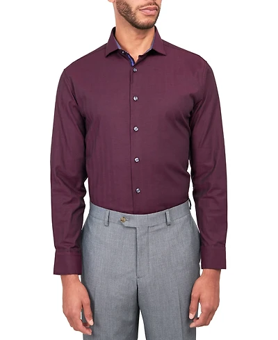 Michelsons of London Men's Solid Herringbone Shirt