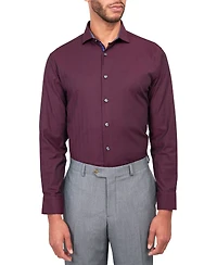 Michelsons of London Men's Solid Herringbone Shirt