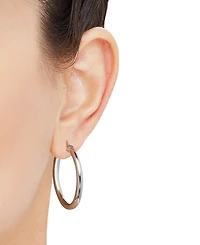 Polished Round Hoop Earrings 14k Gold, 30mm