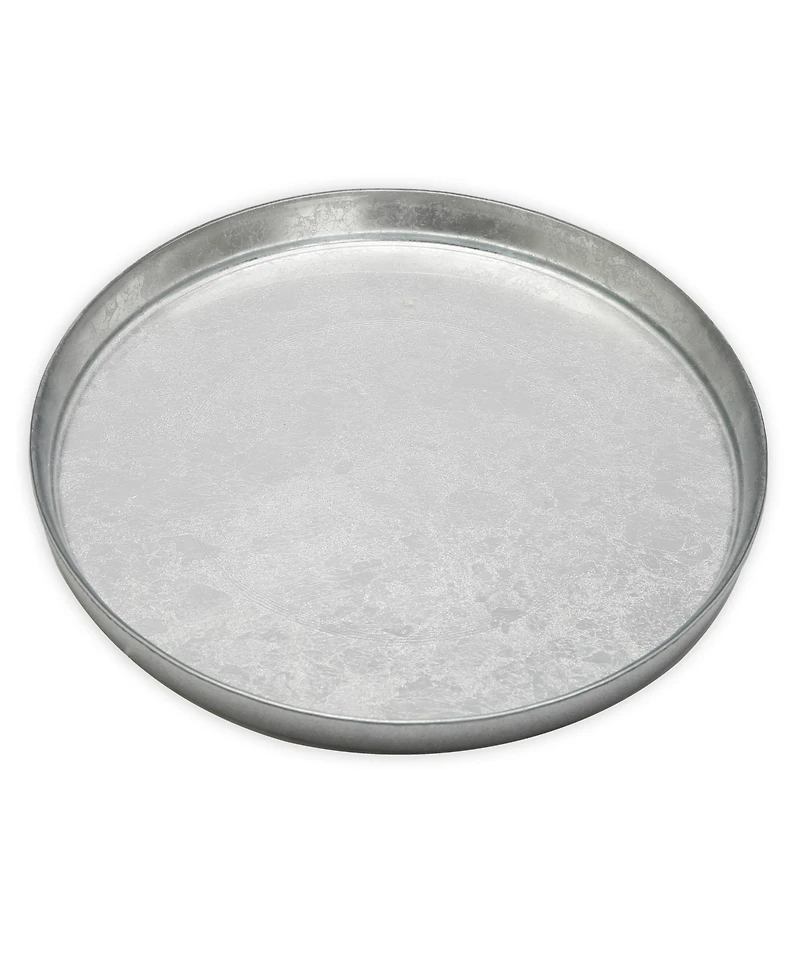 Classic Touch 8.25" Silver Glitter Salad Plates with Raised Rim 4 Piece Set, Service for 4