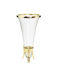 Classic Touch Glass Vase with Symmetrical Design Base