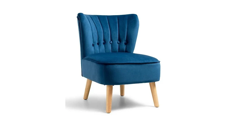 Slickblue Armless Accent Chair Tufted Velvet Leisure Chair