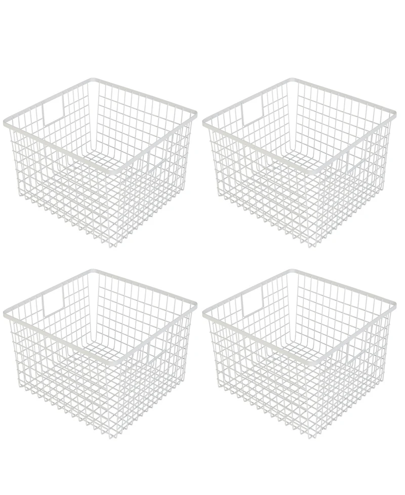 Smart Design Nestable 9" x 16" x 6" Basket Organizer with Handles, Set of 4