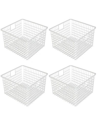 Smart Design Nestable 9" x 16" x 6" Basket Organizer with Handles, Set of 4