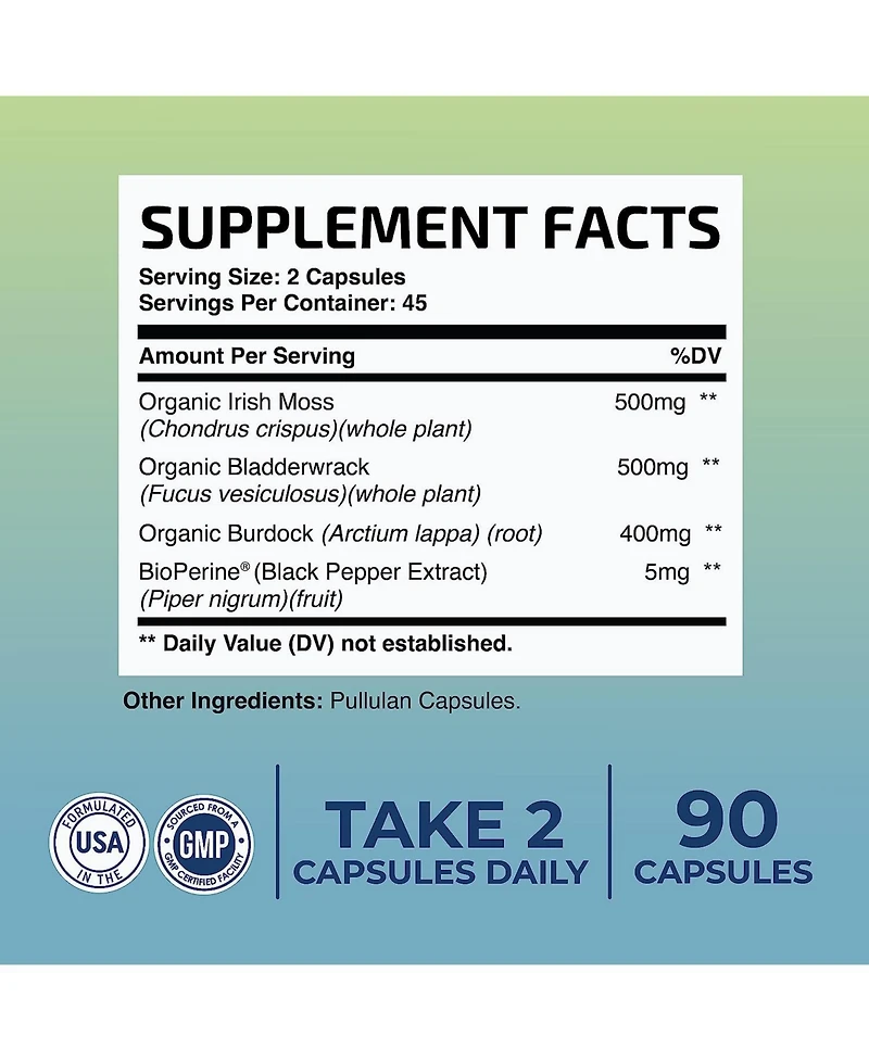 Nobi Nutrition Premium Sea Moss Capsules, Nobi Nutrition, 90ct