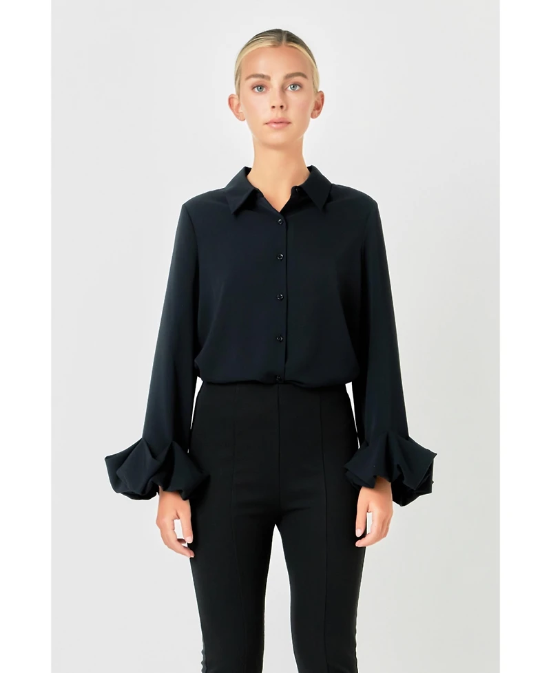 endless rose Women's Bubble Accent Dress Shirt