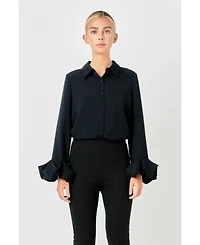 endless rose Women's Bubble Accent Dress Shirt