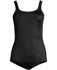 Lands' End Petite Chlorine Resistant Soft Cup Tugless Sporty One Piece Swimsuit