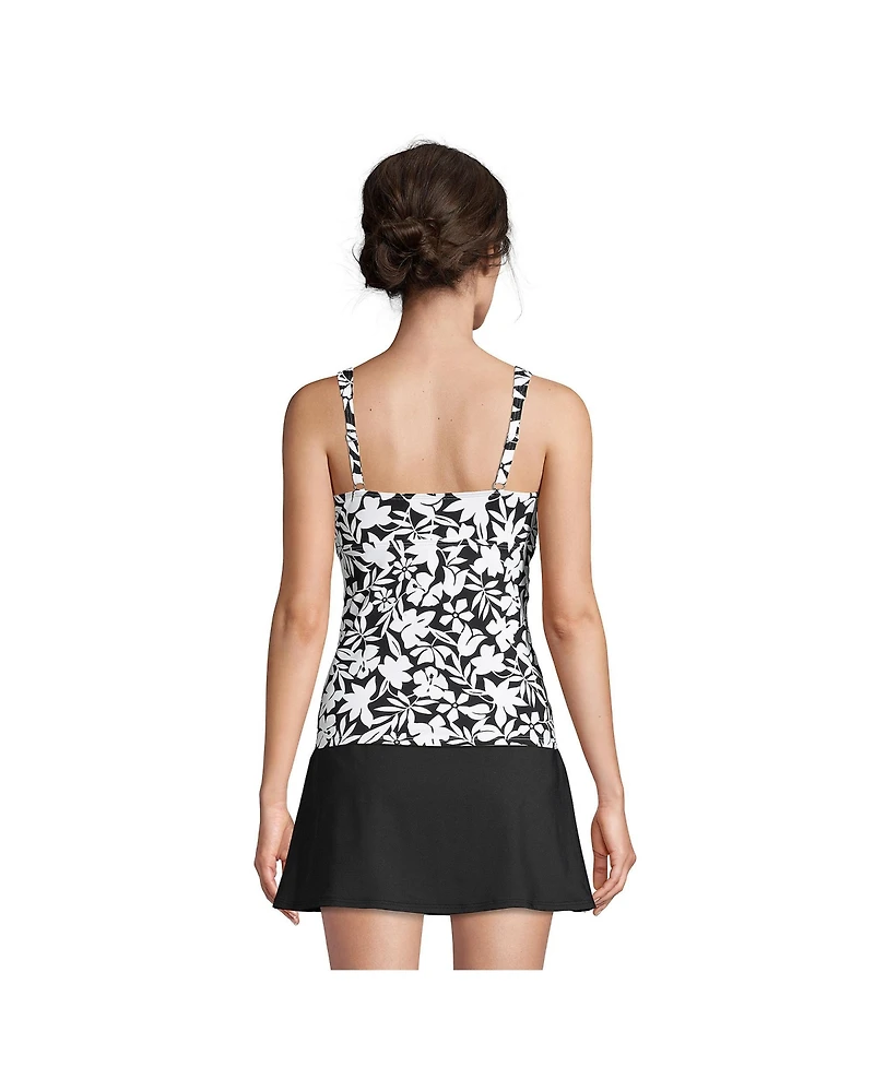 Lands' End Women's Dd-Cup V-Neck Wrap Underwire Tankini Swimsuit Top