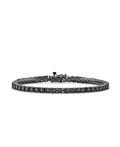 Bling Jewelry Jewelry 10 Ct Cz Round Solitaire Tennis Bracelet Cubic Zirconia Black Sterling Silver 7 Inch