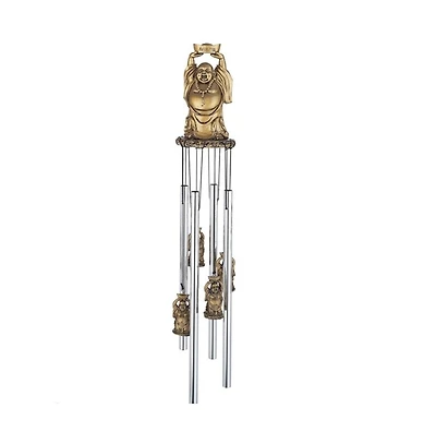 23" Long Maitreya Buddha Round Top Wind Chime