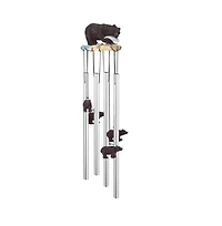 23" Long Black Bear Round Top Wind Chime