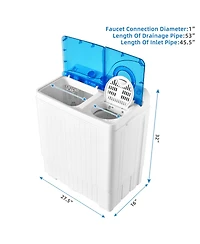 26lbs Portable Semi-automatic Twin Tub Washing Machine