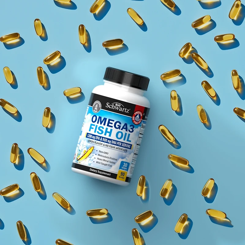 BioSchwartz Omega 3 Fish Oil Supplement - 1200mg Epa and 900mg Dha Fatty Acid Per Serving from Wild Caught Fish