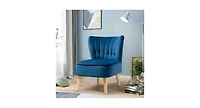 Slickblue Armless Accent Chair Tufted Velvet Leisure Chair