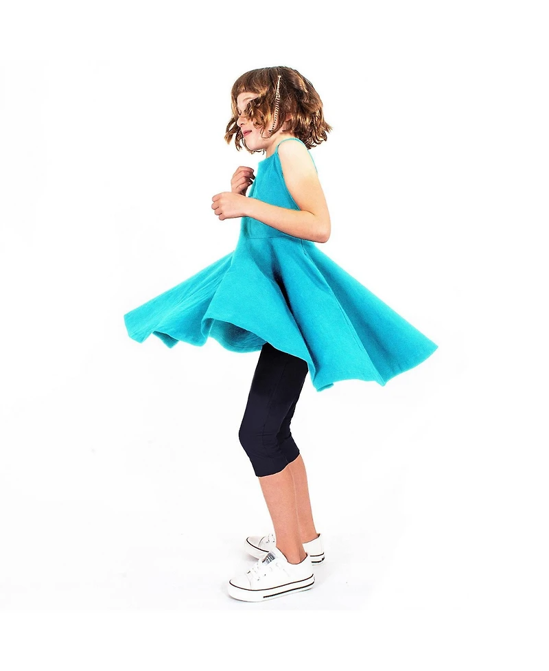 Mightly Girls Fair Trade Organic Cotton Solid Sleeveless Twirl Dress
