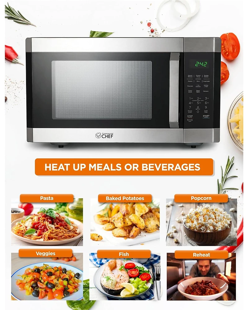 1.6 Cu. Ft. Counter Top Microwave,Stainless Steel