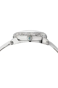 Porsamo Bleu Women's Genevieve Topaz Satin Covered Leather Band Watch