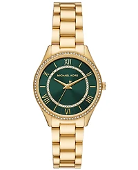 Michael Kors Women's Lauryn Three-Hand Gold-Tone Stainless Steel Watch 33mm