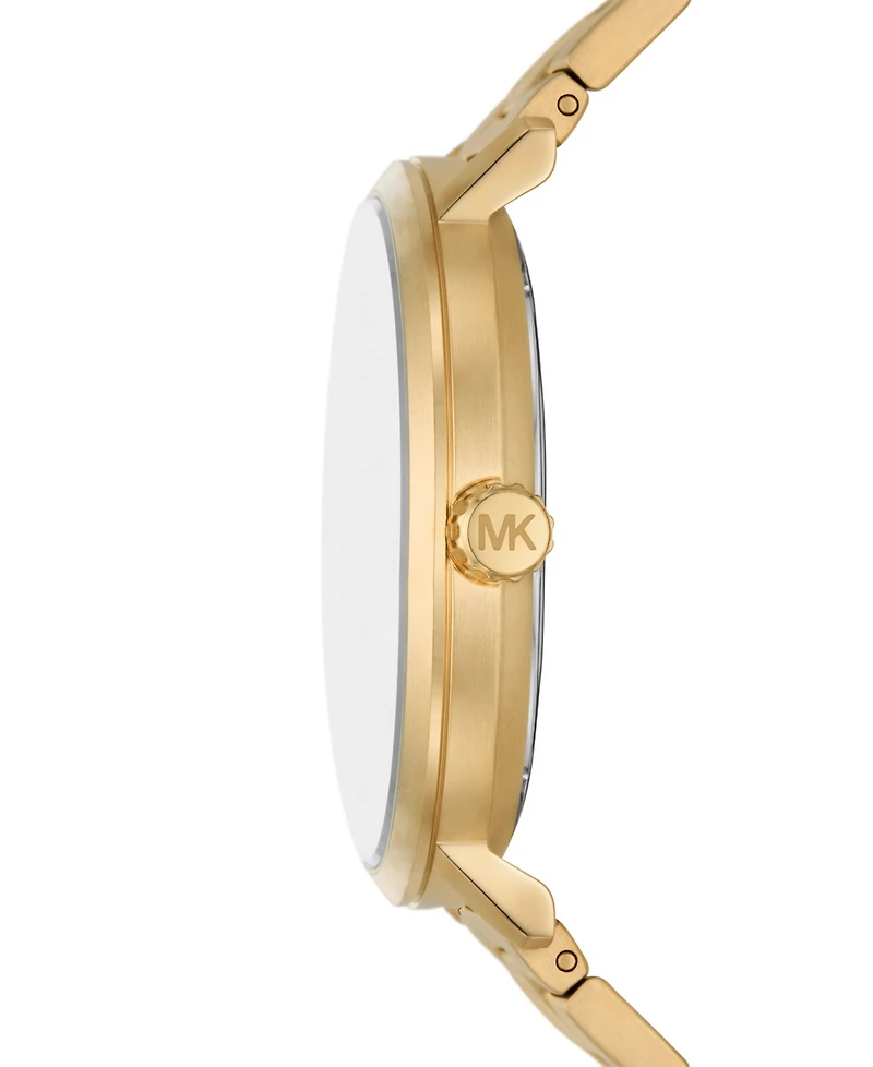 Michael Kors Men's Blake Three-Hand Date Gold-Tone Stainless Steel Watch 42mm