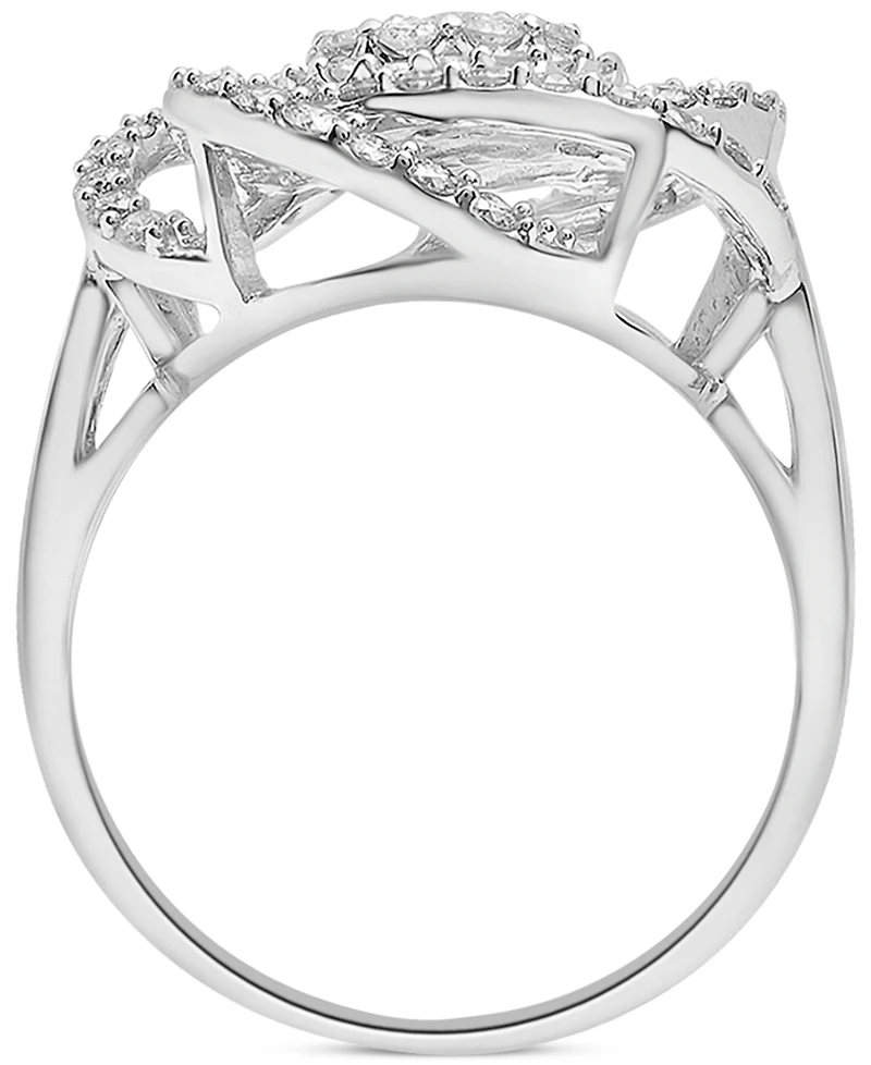 Wrapped in Love Diamond Ring, 14k White Gold Diamond Pave Knot Ring (1 ct. t.w.), Created for Macy's