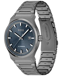Hugo Boss Men's Candor Auto Automatic Ionic Plated Gray Steel Watch 41mm