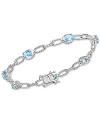 Amethyst Rope Link Bracelet (3-1/2 ct. t.w.) Rose Gold-Plated Sterling Silver (Also Garnet, Peridot, & Sky Blue Topaz)