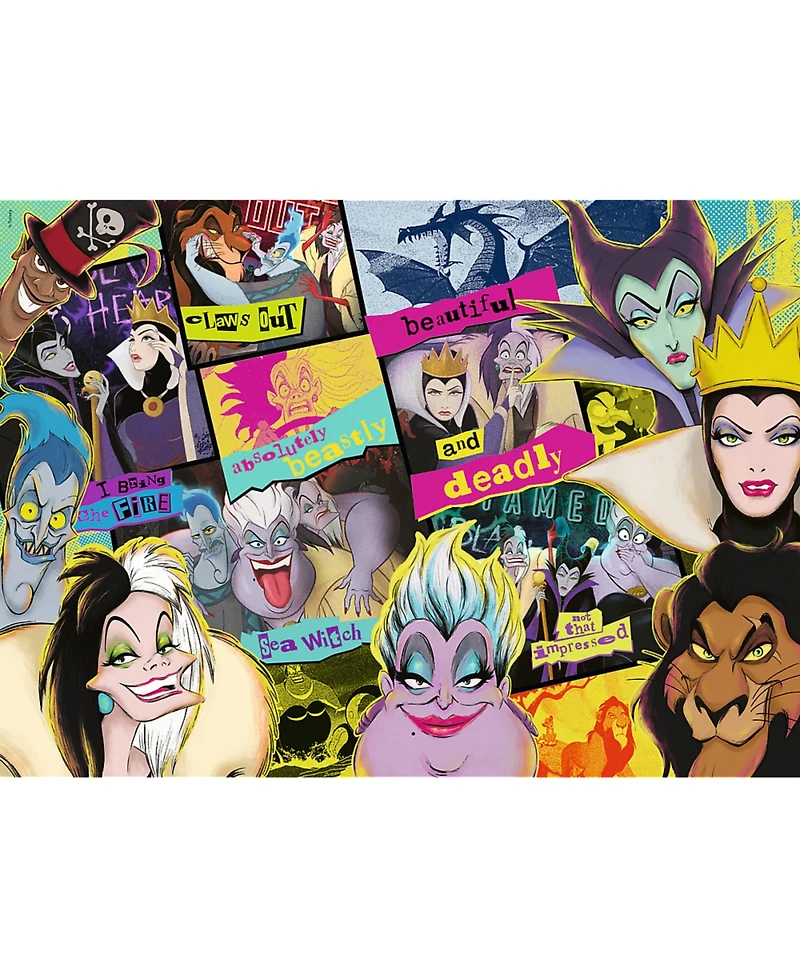 Trefl Wood Craft 1000 Piece Wooden Puzzle - Disney's Villains