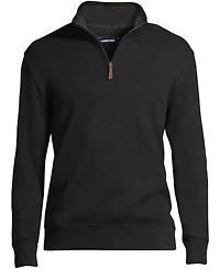Lands' End Men's Big and Tall Bedford Rib Quarter Zip Sweater