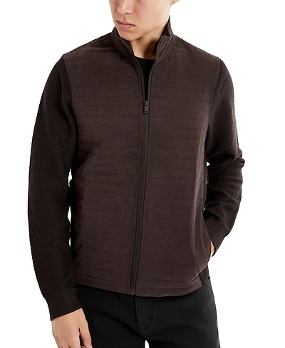 Kenneth Cole Men's Quilted Zip-Front Sweater Jacket
