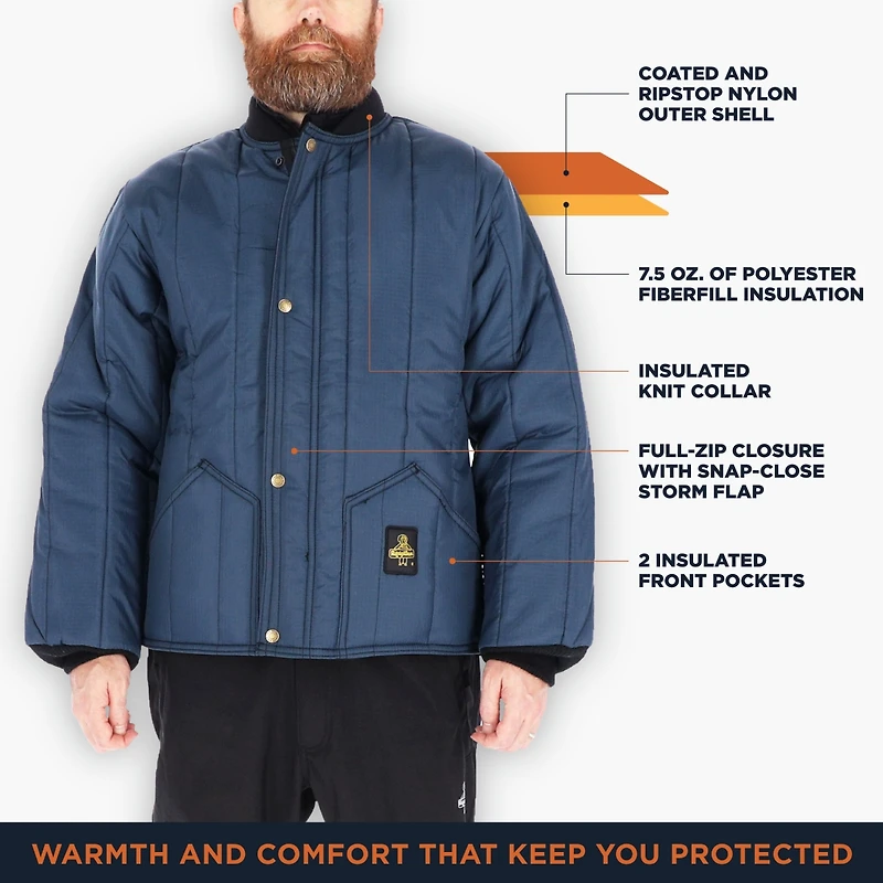 RefrigiWear Big & Tall Cooler Wear Jacket - Lightweight Insulated Workwear for Cold Storage