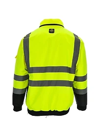 RefrigiWear Big & Tall HiVis Waterproof Bomber Jacket - Extreme Cold Protection, High-Visibility, Fleece-Lined, Rollout Hood