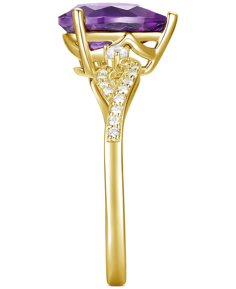 Amethyst (1-3/4 ct. t.w.) & Lab-Grown White Sapphire (1/6 Twist Ring 14k Gold-Plated Sterling Silver (Also Additional Gemstones)