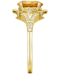 Amethyst (1-1/2 ct. t.w.) & Lab-Grown White Sapphire (1/4 Open Frame Ring 14k Gold-Plated Sterling Silver (Also Additional Gemstones)