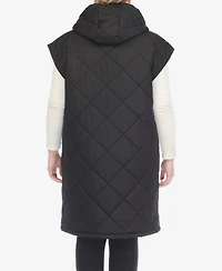 White Mark Plus Diamond Quilted Hooded Puffer Vest