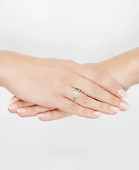 Diamond Emerald-Cut Double Halo Engagement Ring (1/2 ct. t.w.) in 14k White Gold